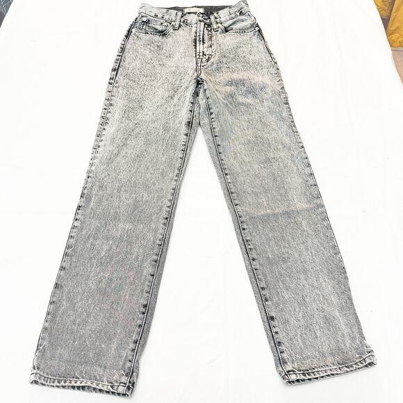 Madewell The Perfect Vintage Straight Jean Acid Wash Gray/Black Size 23 - Picture 2 of 9